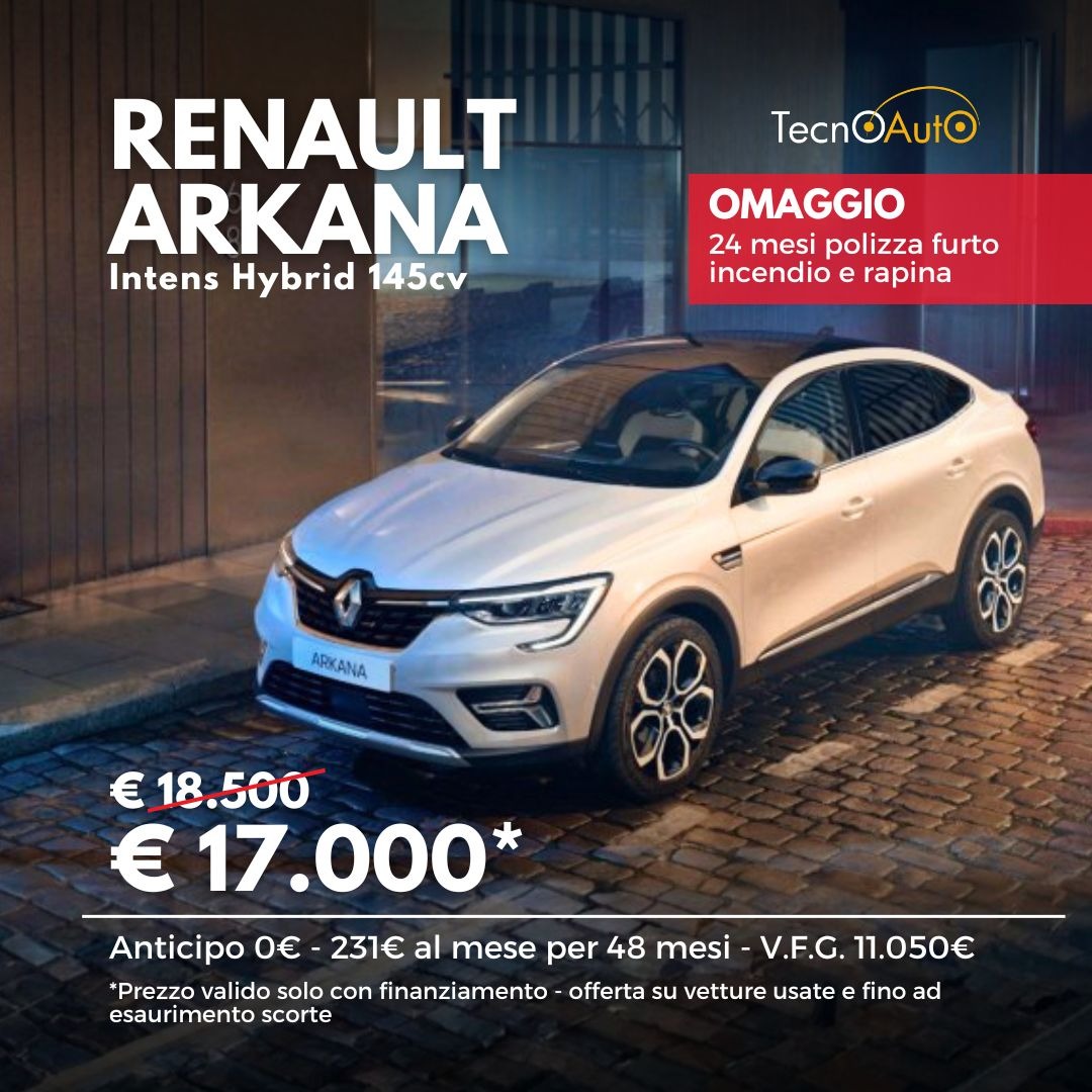 Renault Arkana Intens Hybrid 145cv usata in promozione