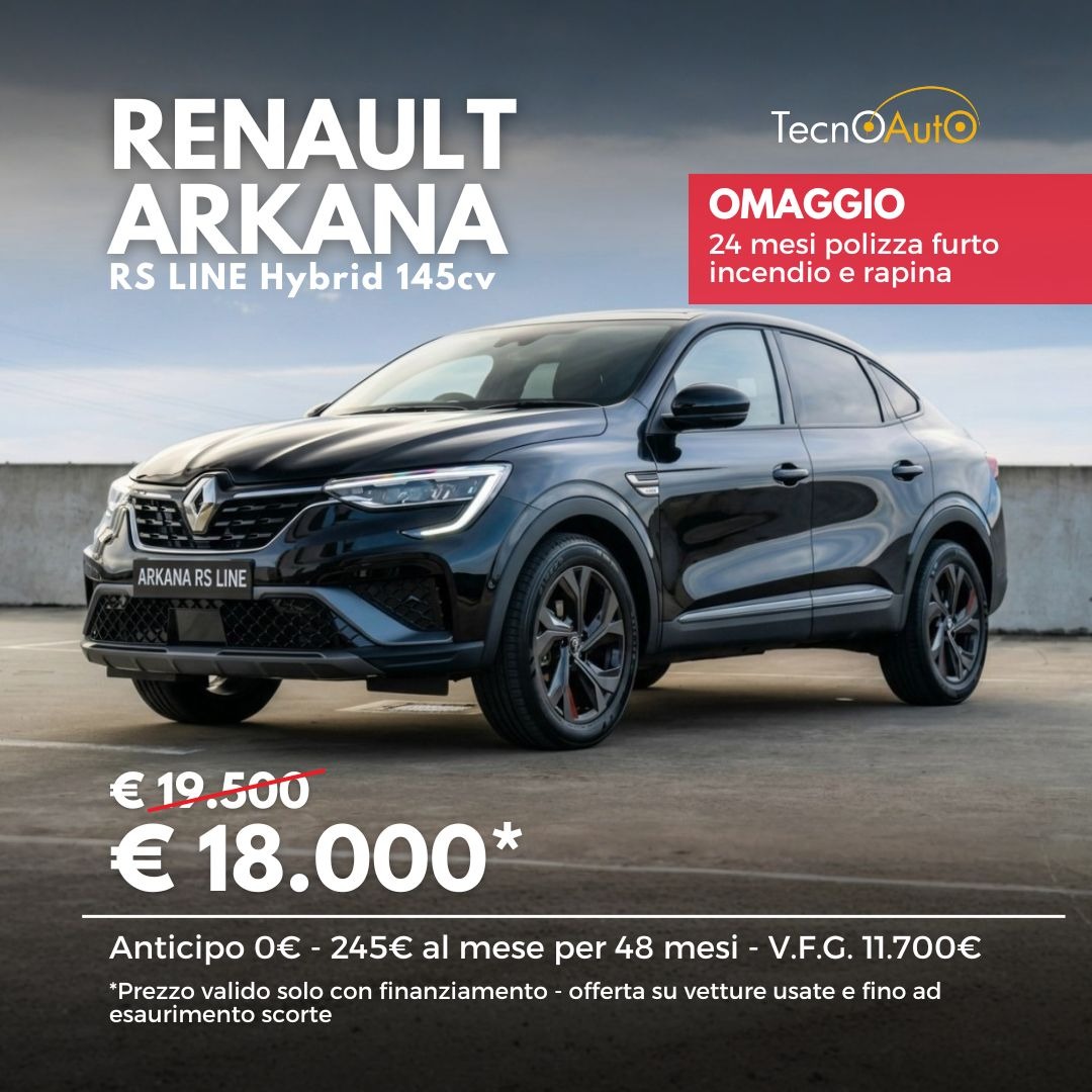 Renault Arkana RS LINE Hybrid 145cv usata in promozione