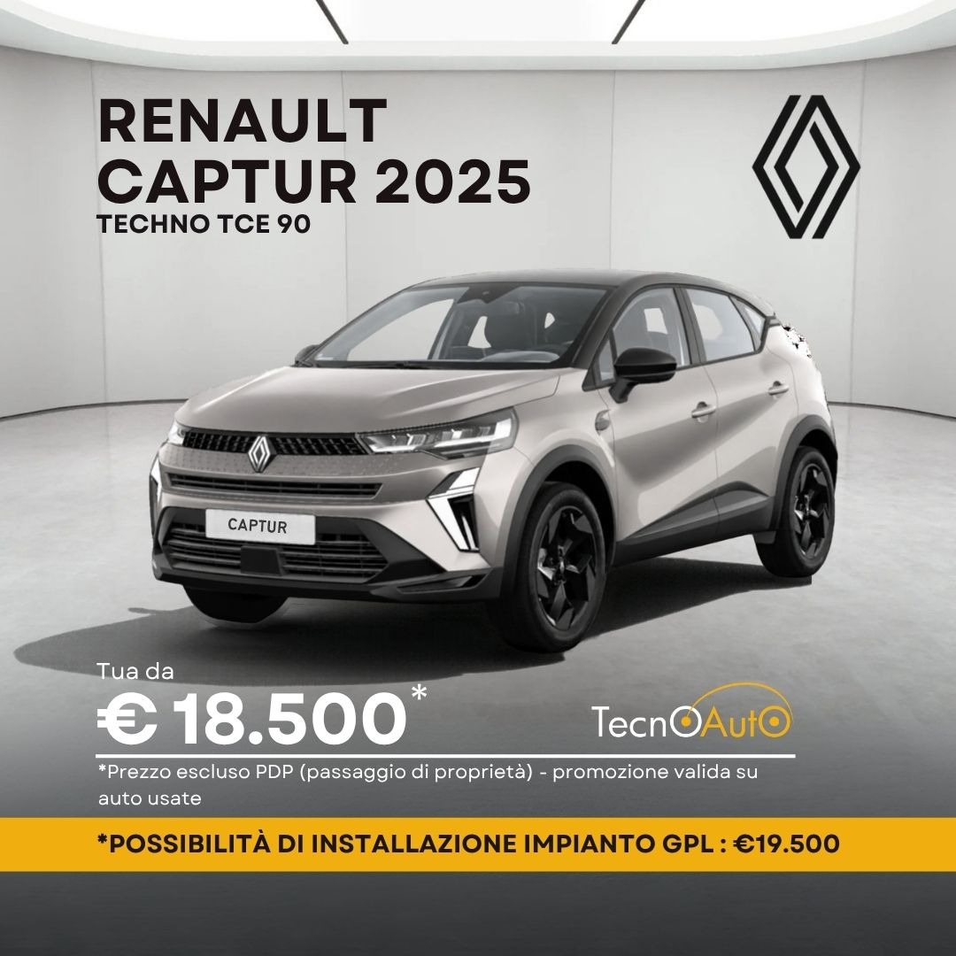 Renault Captur 2025 Techno TCe 90 usata: offerta Tecnoauto